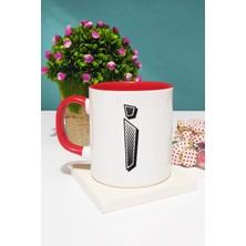 Harf Tasarımlı I Harfli Kupa Bardak Kırmızı