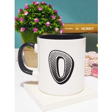 Hedizu Harf Tasarımlı O Harfli Kupa Bardak Siyah