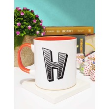 Harf Tasarımlı H Harfli Kupa Bardak Turuncu