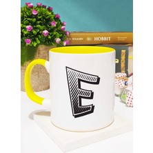 Harf Tasarımlı E Harfli Kupa Bardak Sarı