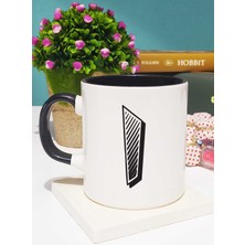 Harf Tasarımlı I Harfli Kupa Bardak Siyah