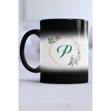 Çiçekli P Harfli Kupa Bardak Sihirli