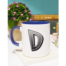 Hedizu Harf Tasarımlı D Harfli Kupa Bardak Lacivert