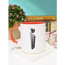 Hedizu Harf Tasarımlı I Harfli Kupa Bardak Turuncu