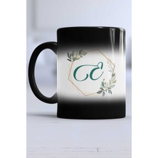 Hedizu Çiçekli E Harfli Kupa Bardak Sihirli