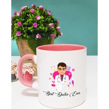 Hedizu Best Doctor Ever Erkek Doktora Hediye Kupa Bardak Pembe