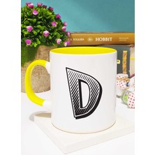 Harf Tasarımlı D Harfli Kupa Bardak Sarı