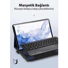 Coofbe Samsung Galaxy Tab S7,s8 Için Tablet Klavyesi ve Kılıf, Manyetik Touchpadli Bluetooth Klavye