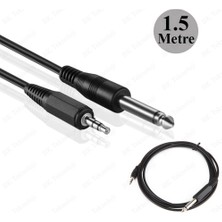 BK Teknoloji 3.5 mm Trs Stereo Erkek - 1/4 (6.35 Mm) Ts Mono Erkek Ses Kablosu 1.5m