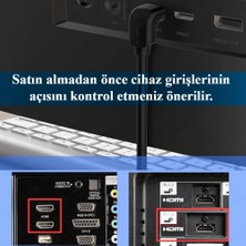 BK Teknoloji 90 Derece L Tipi Açılı HDMI Erkek-Dişi Uzatma Kablosu 50CM