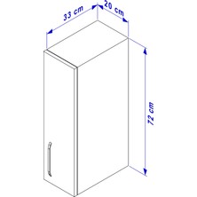 Modüler Mutfak Üst Dolabı 20 cm