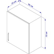 Modüler Mutfak Mutfak Üst Dolabı 60 cm