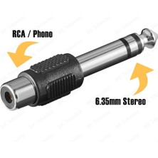 BK Teknoloji 6.35MM 1/4" Stereo Fiş Erkek - Rca Dişi Ses Jakı Dönüştürücü Adaptör