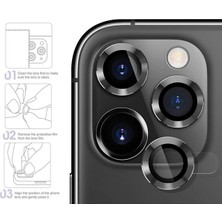 KVK Privacy Apple iPhone 12 Pro ,11 Pro, 11 Pro Max Siyah Temperli Kamera-Mercek Lens Koruyucu 3 Adet