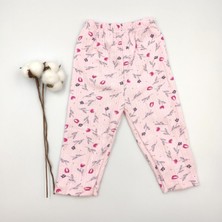 Bebek Star Çiçek Desenli Pembe Kız Bebek Pijama Takımı %100 Cotton