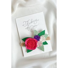 Le Mabelle Fuşya  Çiçek Bahçesi Keçe Saç Bandı