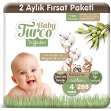 Baby Turco Bebek Bebek Bezi 2 Aylık Paket 4 Numara 8-14 kg 288 Adet