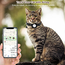 Caichi Ayarlanabilir Kedi Tasma Airtag Tutucu - Siyah (Yurt Dışından)