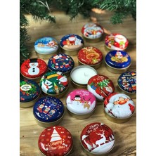Masalsı Concept Yılbaşı Yeni Yıl Konsept 3lü Mumlu Metal Kutu Seti Christmas Candle Boxes With Candle 7x3.5