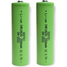 Sertec 18650 3.7V 2000MAH 1c Lion Şarjlı Pil Başlıklı - 2ADET