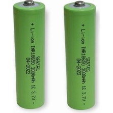 Sertec 18650 3.7V 2000MAH 1c Lion Şarjlı Pil Başlıklı - 2ADET