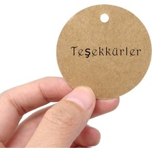 Roco Paper Co. Kraft Ürün Etiketi - Yuvarlak Tebrik Etiketi - 200 Adet - Hasır Jüt Ip -200 Adet,  Hediye Beyaz Kalem, 1 Adet