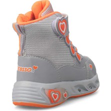 Picasso Kids 094 Deri Bebe Sneaker Bot Gri Turuncu