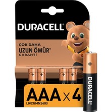 Duracell Alkalin AAA İnce Kalem Piller 4'lü Paket