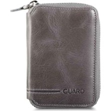 Guard Fermuarlı Antik Gri  Deri Mini Cüzdan