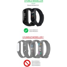 Furenfa Xiaomi Mi Band 3/4 Akıllı Bileklik Kordonu Antialerjik Silikon Siyah