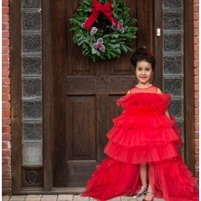 Zühre Balaban Red Crinoline Kırmızı Tütü Kız Çocuk Abiye, Özel Gün, Yılbaşı, Nedime, Christmas Dress