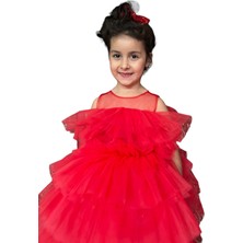 Zühre Balaban Red Crinoline Kırmızı Tütü Kız Çocuk Abiye, Özel Gün, Yılbaşı, Nedime, Christmas Dress