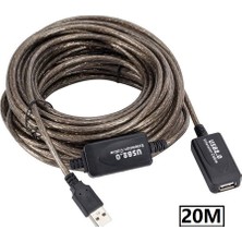 Alfais 5228 Aktif USB Dişi Erkek Uzatıcı Uzatma Ek Kablosu 20 Metre