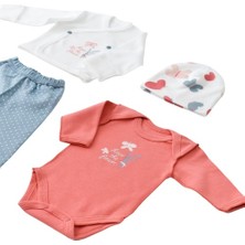 Bibaby Organik Zıbın Takımı Wild Flowers Prematüre Spring Blue