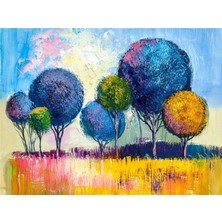 3 Boyutlu Duvar Kağıtları Ağaç Görselli Duvar Kağıdı Kanvas Tek Parca