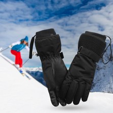 PZ Home Kış Sıcak Snowboard Kayak Eldivenleri Erkekler İçin Kadın Eldivenler Su Geçirmez Eldiven Siyah S (Yurt Dışından)
