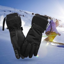 PZ Home Kış Sıcak Snowboard Kayak Eldivenleri Erkekler İçin Kadın Eldivenler Su Geçirmez Eldiven Siyah S (Yurt Dışından)