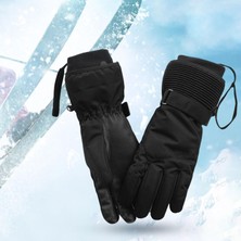 PZ Home Kış Sıcak Snowboard Kayak Eldivenleri Erkekler İçin Kadın Eldivenler Su Geçirmez Eldiven Siyah S (Yurt Dışından)