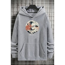 Trendypassion Unisex Kanagawa Oki Nami Ura Baskılı Sweatshirt