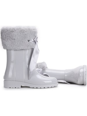 Igor Campera Charol Soft Kız Çocuk Su Geçirmez Yağmur Kar Çizmesi Gri Mikrofiber Tabanlı