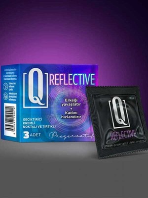 Sınırsız Market Q Reflective 3'Lü Kremli Tırtıklı Prezervatif
