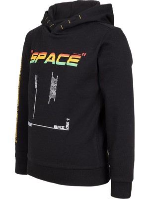 BRZ Collection Space Baskılı Erkek Çocuk Kapüşonlu Sweatshirt