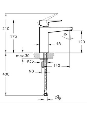 Artema Root Square Lavabo Bataryası (Yüksek) A4273126