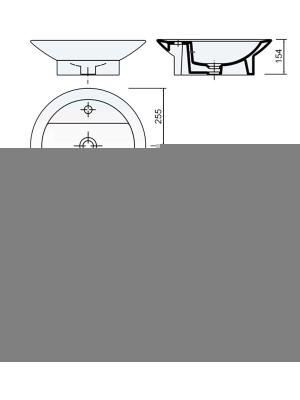 Creavit 51 cm Tezgah Üstü Çanak Lavabo TP244