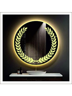 Dnr-MirrorDnr-Mirror 80 cm Günışığı Ledli Tasarım Kumlamalı Banyo Aynası Makyaj Aynası Işıklı Ayna