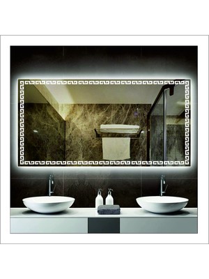 Dnr-Mirror50xDnr-Mirror 70 cm Günışığı Ledli Tasarım Kumlamalı Banyo Aynası Makyaj Aynası Işıklı Ayna