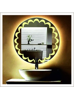 Dnr-MirrorDnr-Mirror 70 cm Günışığı Ledli Tasarım Kumlamalı Banyo Aynası Makyaj Aynası Işıklı Ayna