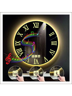 Dnr-MirrorDnr-Mirror 70 cm Günışığı Ledli Tasarım Kumlamalı Dokunmatik Bluetoothlu Buğu Önleyicili Makyaj Banyo Aynası