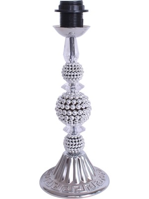 dekovien Broş Dekorlu Abajur Ekru Gümüş Klasik Model