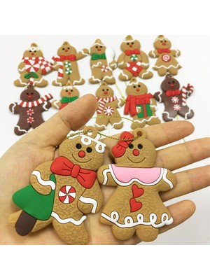 Topone Noel Ağacı Için 12 Adet Gingerbread Adam Süsler Noel Ağacı Asılı Süslemeleri Için Çeşitli Plastik Figürler Süsler (Yurt Dışından)